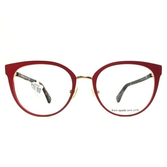 Kate Spade Eyeglasses Frame DARIELA 0UC Matte Red Havana Gold Cat Eye with case - Picture 1 of 8